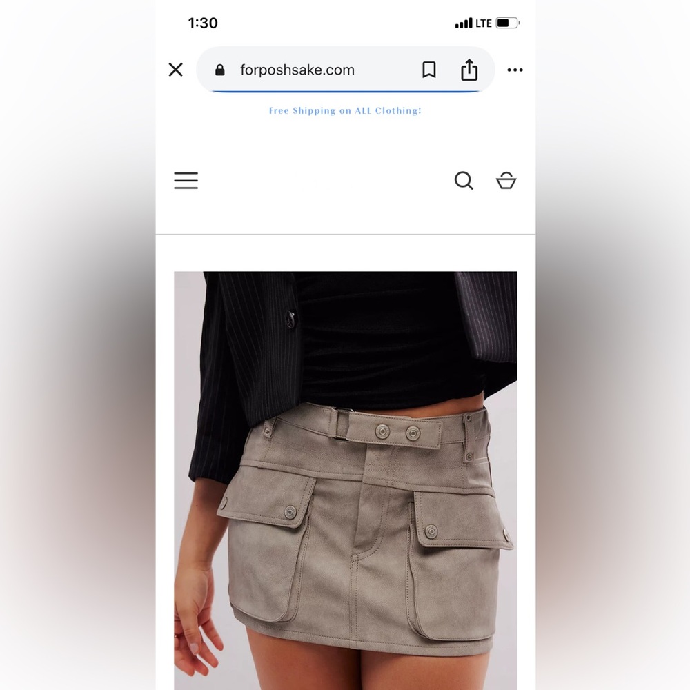 We the People Mod Moment Mini Skirt Stone Gray size 27 & Black size 26
